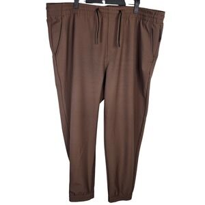 FLX Mens XXL Brown Jogger Pants Drawstring Waist Recycled‎ Polyester Blend